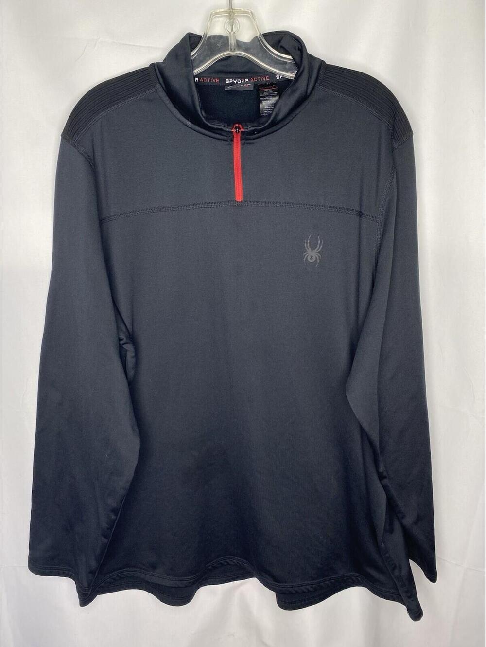 Spyder Outbound 1/2 Zip Midweight Core XL Men's Sweater Jacket BLK/BLK Red Trim